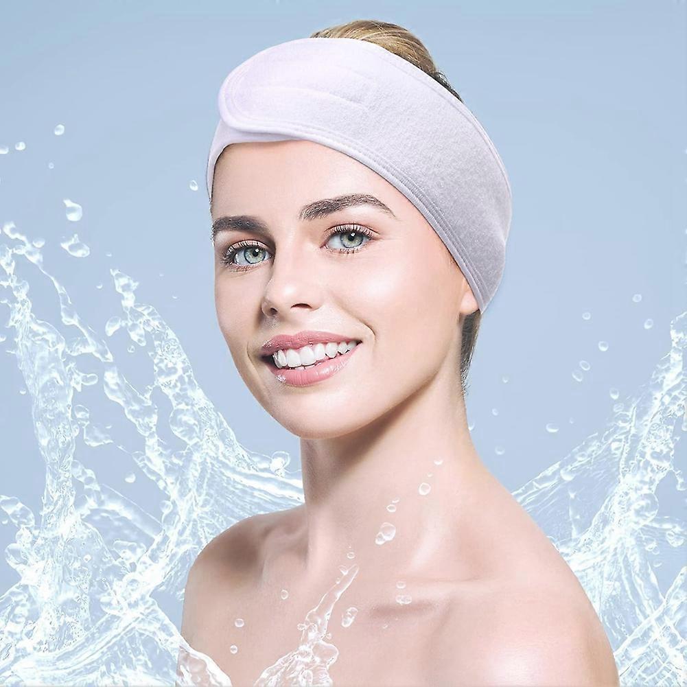 30 Pack Spa Headband Facial Esthetician Hair Wrap for Women Adjustable Makeup Sports Shower Stretch Towel White