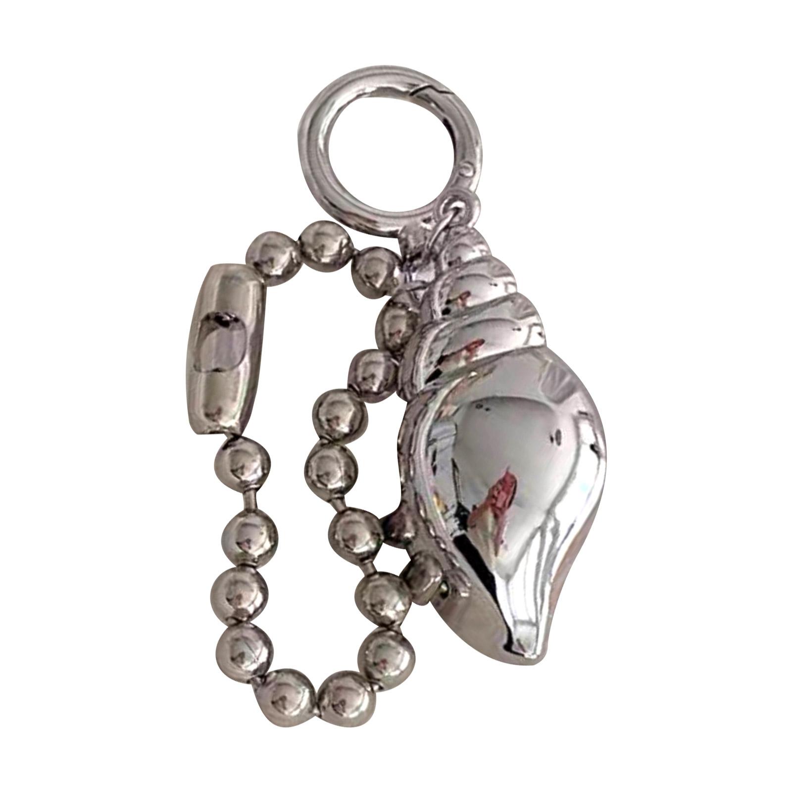 

Silvery Conch Bowknot Keychain Lovely Decorations Keyring Ornament Backpack Phone Case Charm Pendant Gift for Girls Women 1