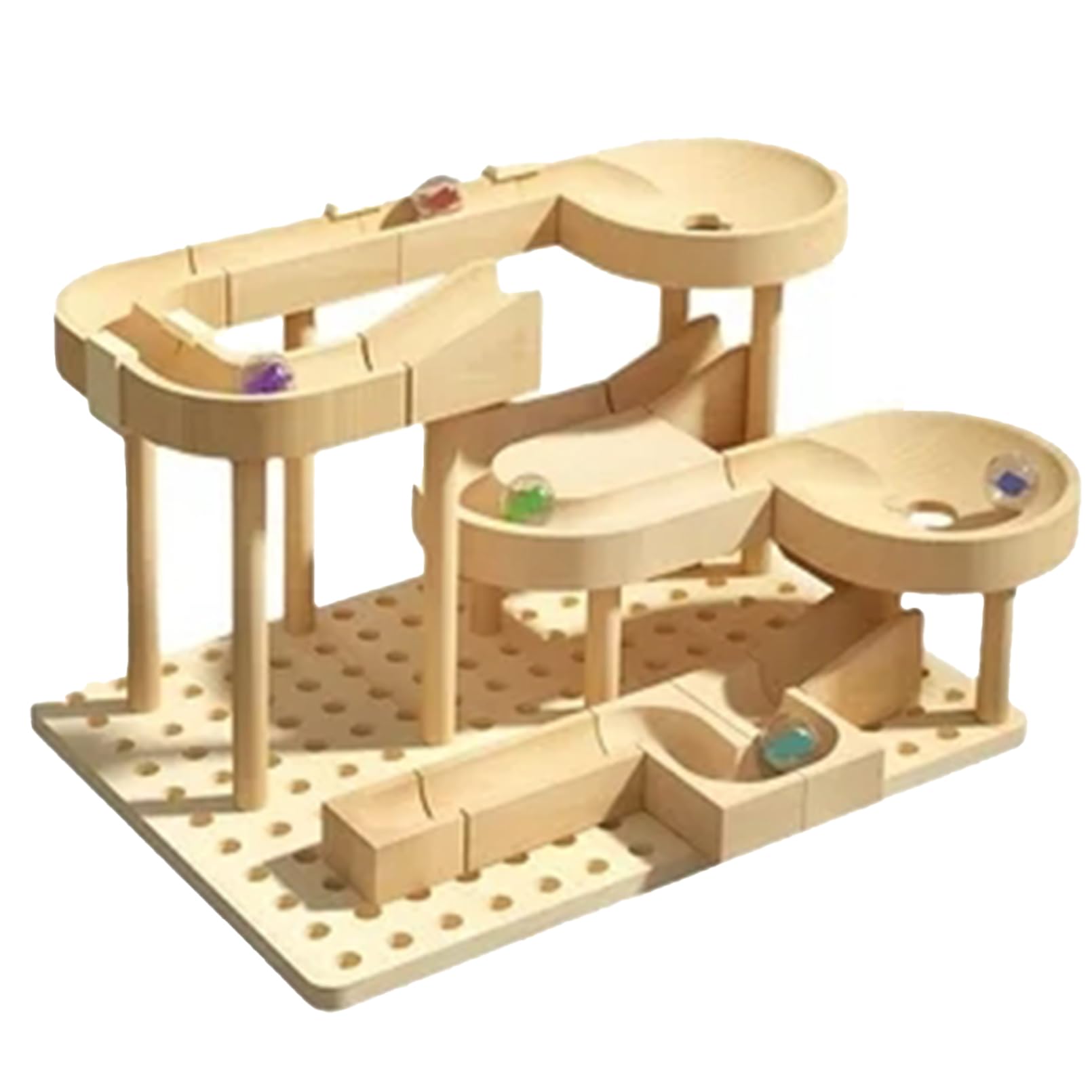 Shandini Marble Run Wooden Blocks Building Toy (Ages 6+)