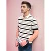 2025 Summer INS Trend Hong Kong Style Wide Stripe Polo Shirt Men's Short Sleeve T-Shirt Casual Versatile Turn-Down Collar Top
