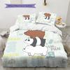 We Bare Bears Pattern Bedding Quilt Set  Home Decoration  Gift (1 * duvet cover + 2 * pillowcase  without core)