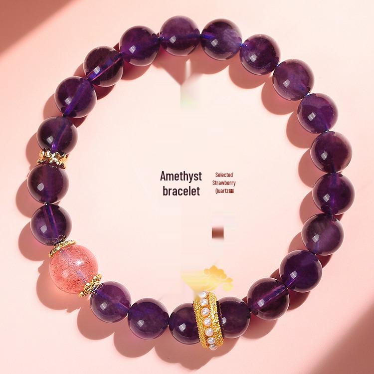 2025 Popular Uruguay Amethyst Imitation Bracelet for Women with Nine Purple Li Fire Gourd and Fu Card Crystal Jewelry