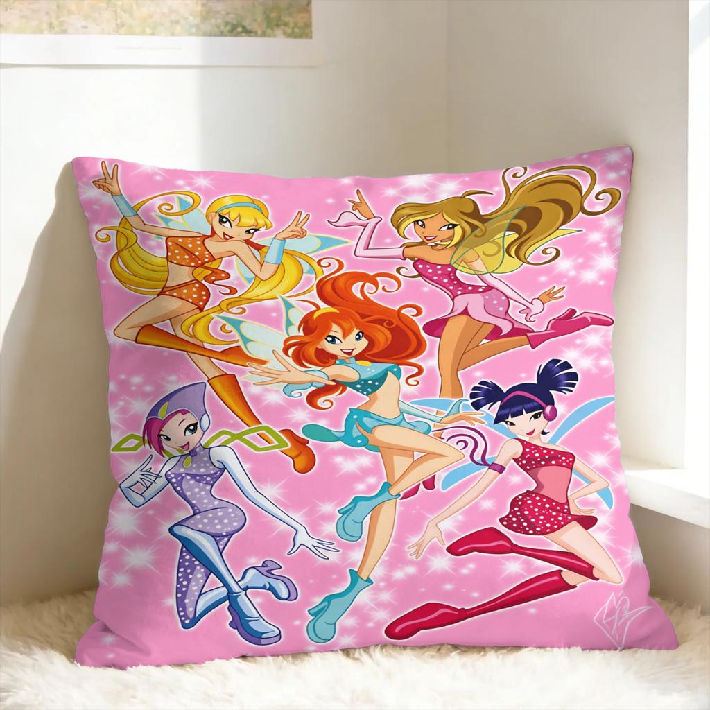 Cartoons W-winXs Clubs Pillow Case Square Pillow Cover Funny Pillowcases For Wedding Party Home Decor