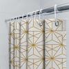 Modern Geometric Shower Curtain With Gold Lines Home Decor Bathroom Accessories For Kids Bathrooms Easy Hanging Rod Set Included