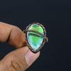 Anillo de joyería hecho a mano envuelto en alambre de cobre con piedras preciosas de topacio místico para regalo