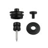FLEOR 2pcs Electric Bass Guitar Straplocks Flat Head Metal Skidproof Locking Security Strap Locks Buttons Black /Chrome Choose