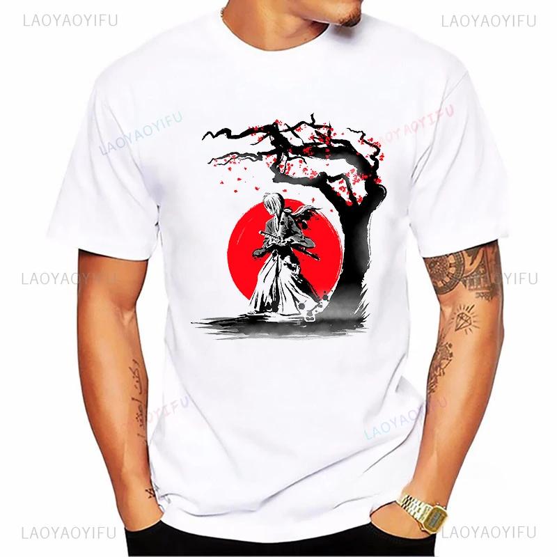 

Rurouni Kenshin Anime cartoon print Cute Harajuku fashion Street fashion casual summer men women universal crewneck Tshirt 4XL