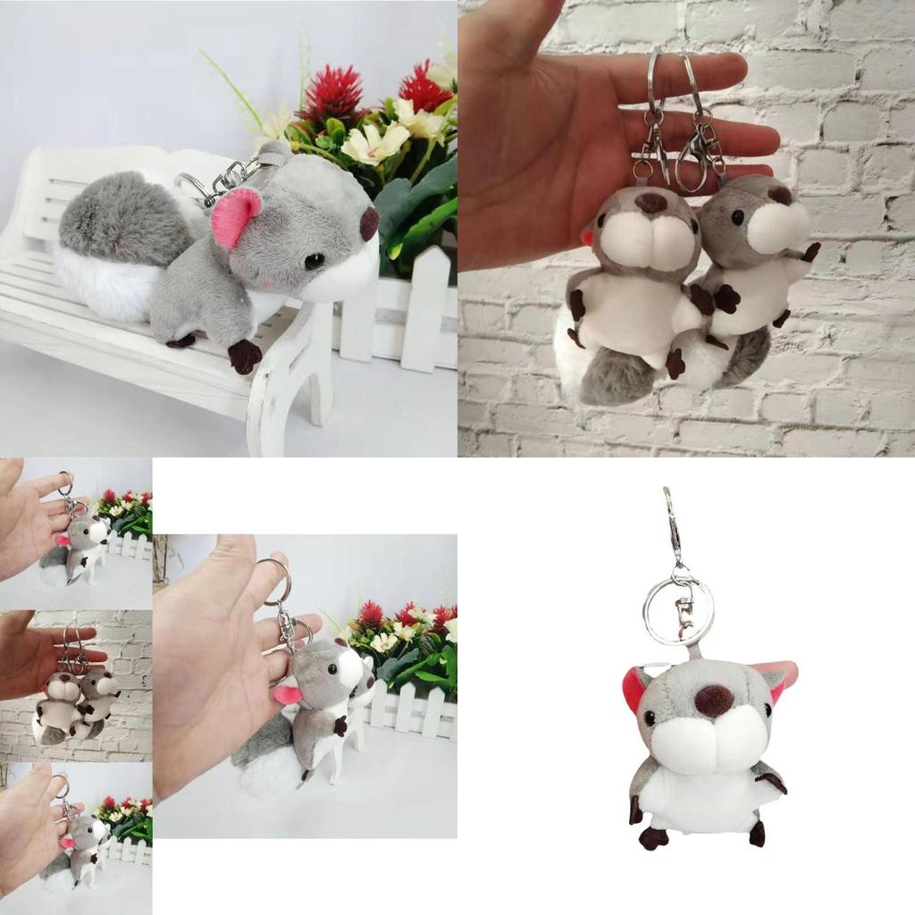 Delightful Gray Squirrel Plush Keychain Cute Accessory For Cars And Personalized Gifts