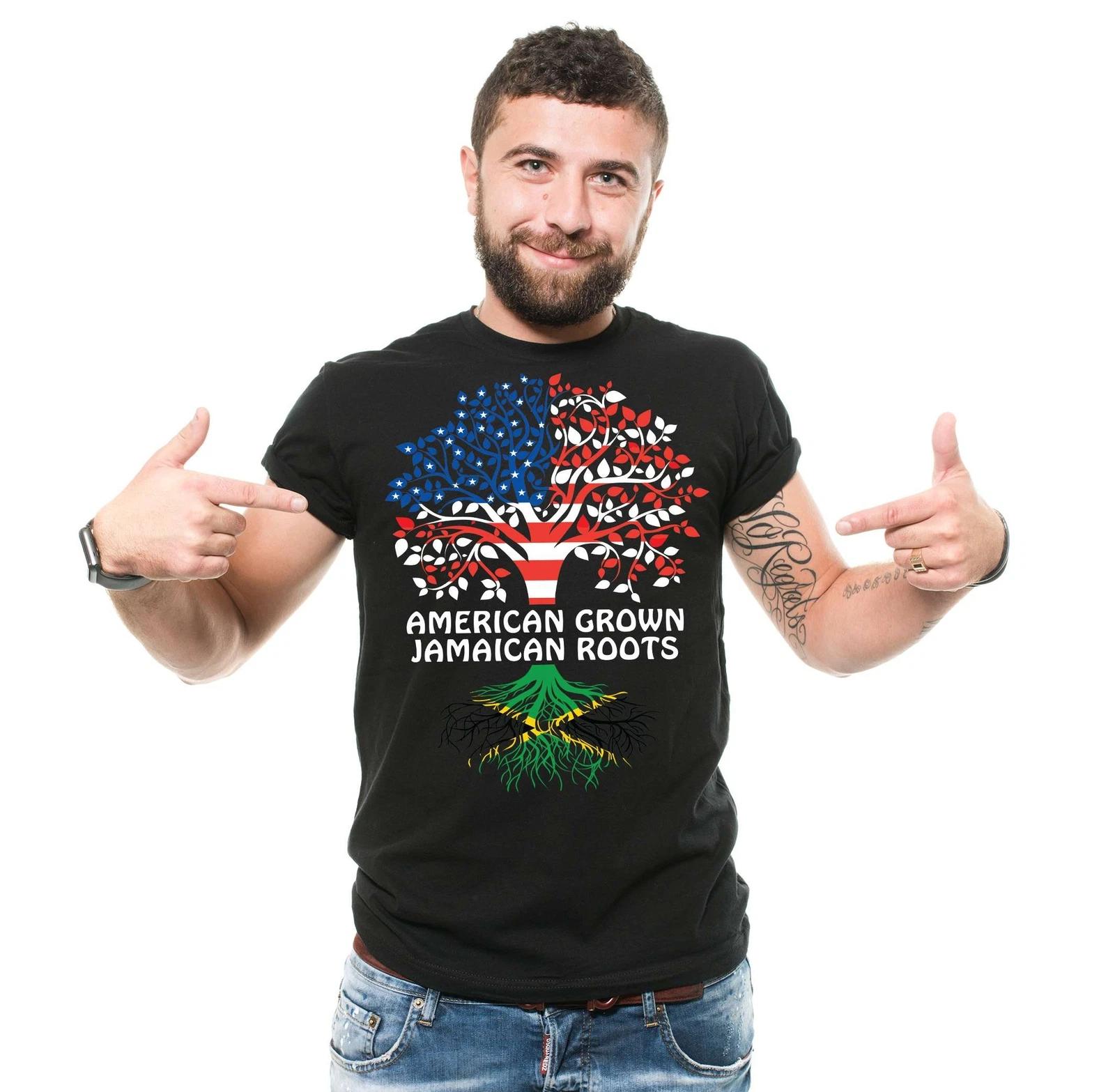 Jamaica Flag Shirt Jamaica USA Shirt Jamaican Roots American Grown Shirt M