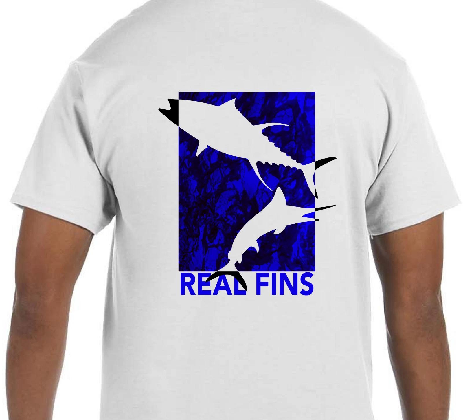 

Real Fins Fishing Boat Marlin Mahi Dolphin Boating Beach T shirt Short Sleeve 3XL