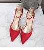 2024 Ladies Silk Champagne Shoes Ankle Strap Sandals Woman Narrow Band High Heels Stilletto Wedges Pumps OL Dress Party Sandalia