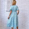 Summer Fresh and Sweet Wind V-neck Slim Floral Dress