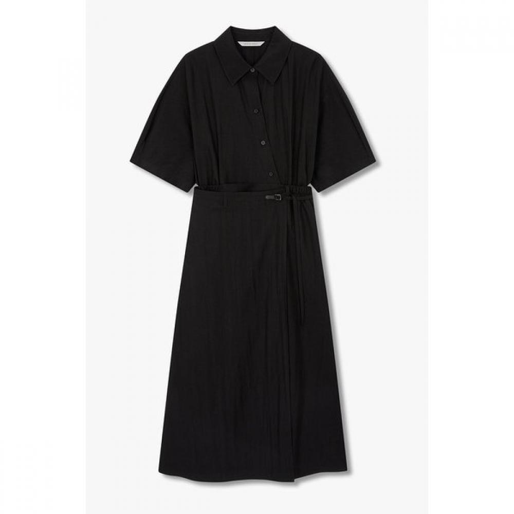 

Vov Half Sleeve Wrap Shirt Dress 7155337002 blacks/S