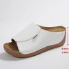 Large Size 43 with Sloping Heel and Thick Bottom Fish Mouth Sandals, Summer Beach Open Toed Shoes with Rocking Line