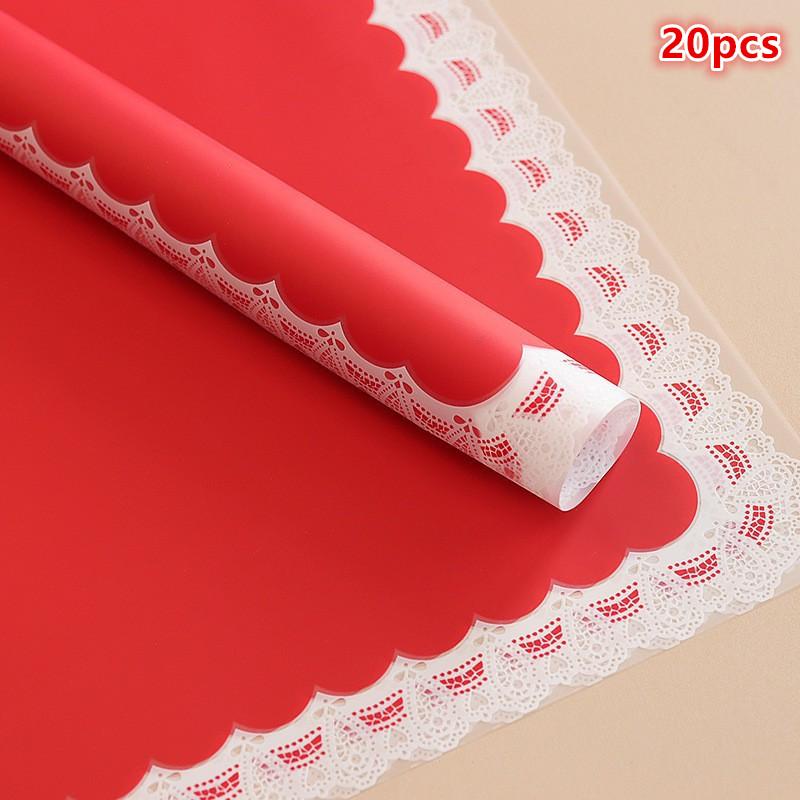 20Sheets Durable Flower Gift Wrapping Paper Waterproof Plastic Ideal for DIY Bouquets and Events