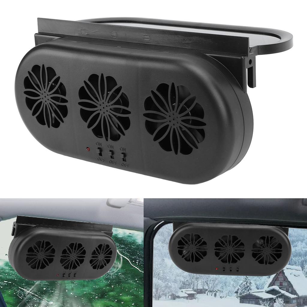 Solar Powered Car Exhaust Fan 5000RPM Circulation Vehicle Cooling Vent Fan with USB Interface