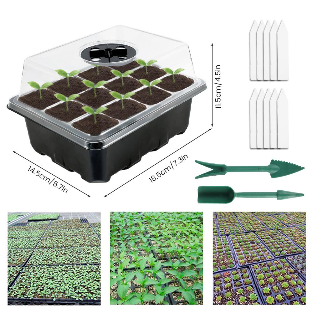 6 Stück Anzuchtschalen 12 Löcher Kunststoff Pflanzensamen Anzuchtbox Gemüse Blume Pflanzentöpfe Anzuchtbox für Garten Außen