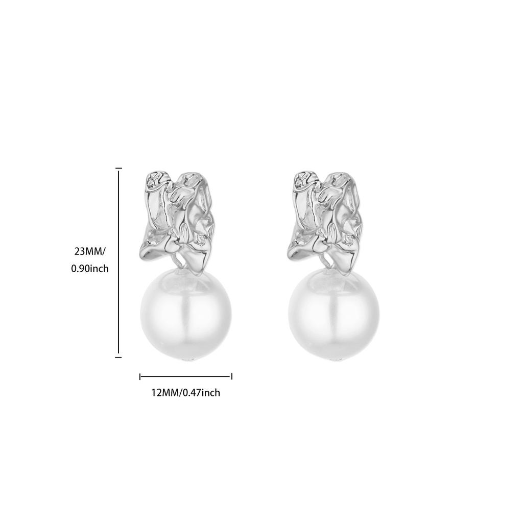18K Gold‑Plated Stainless‑Steel Lace‑Pattern Oval Women Stud Earrings, Retro Niche Versatile Ear Jewelry