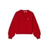 Levis Relaxed Comfortable Vintage Artistic Bright Red Knit Sweater Women Tops 006Q5-0001