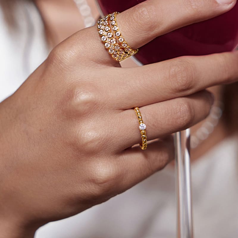 

ANIA HAIE Double Cubic Zirconia 925 Silver Ring R058-08G No. 18