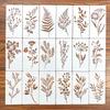 18pcs DIY Floral Painting Stencils, Reusable Plastic Templates for Wood, Fabric, Paper - Craft Supplies for Spray Painting
