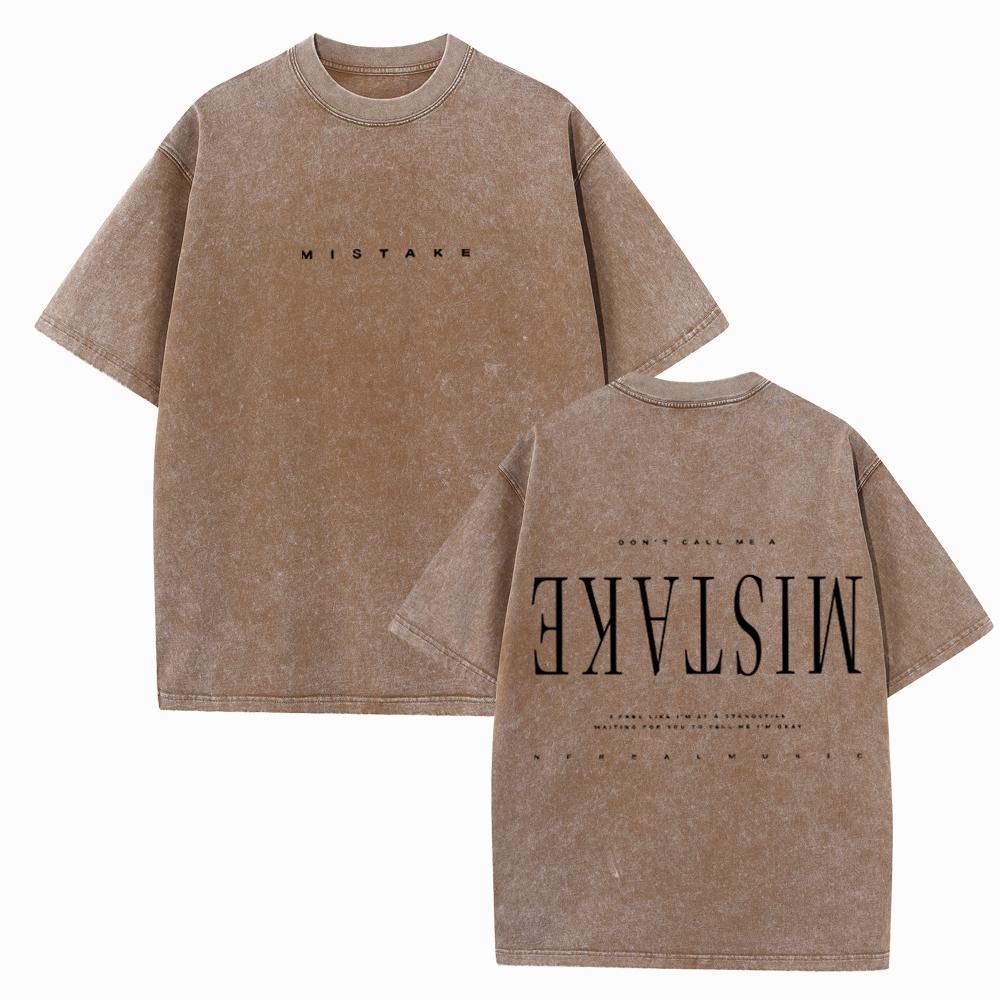 NF HOPE Album Washed T Shirt MISTAKE Music Hip Hop Vintage Washed Cotton Tees Unisex