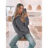 Autumn Winter Round Neck Patchwork Loose Casual Sweater Women Fashion Simple Bottomed Knitting Pullover Top