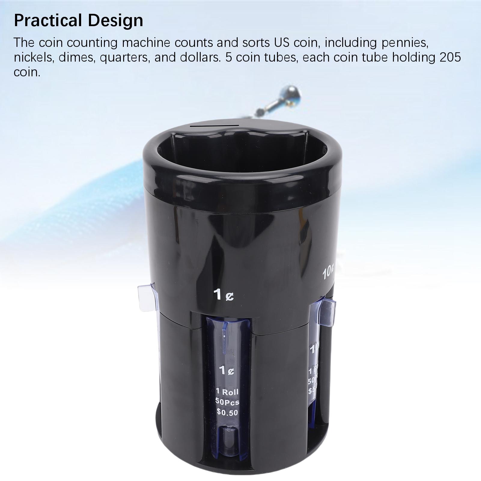 

Автоматический сортировщик монет 5 в 1 Компактный, экономящий место, Повышенная эффективность, Цифровой сортировщик монет для дома, офиса, магазина