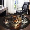 1PC Wolf Pack Office Round Area Rug,  Mat Suitable ForOffice, Under Office Chairs Bedroom Living Room Home Decor, Room Deco