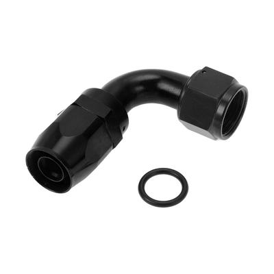 Um Adaptador de Mangueira Redutor Macho ABSOPRO TF-1001-AN12 90° Conector de Linha de Combustível Alumínio Anel O Preto