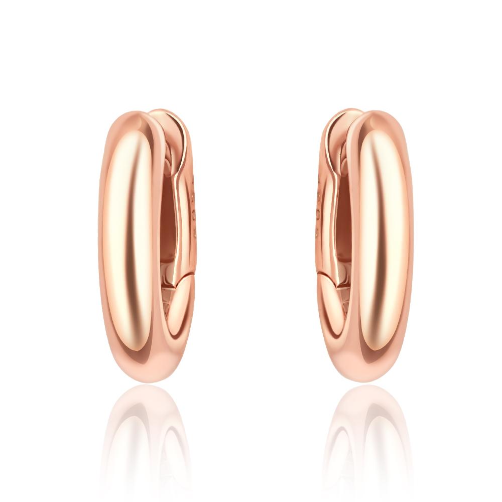 Fine Rose Gold Round Hoop Earrings for Women Trendy Styles Genuine Copper Color Simple Gold Earrings Fashion Weddings Zircon