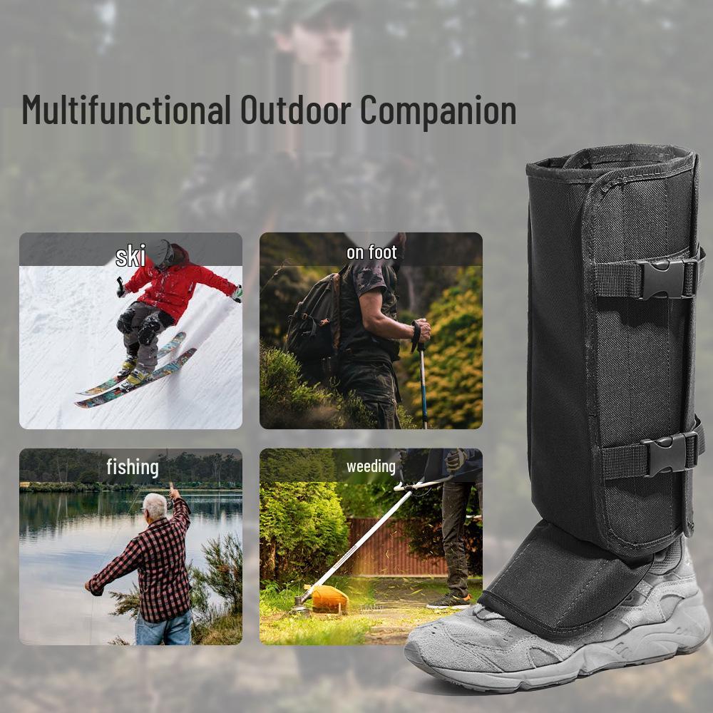 Waterproof Anti-Scratch Snake-Bite Resistant Outdoor Gaiters with Knee Pads for Hiking and Mountaineering