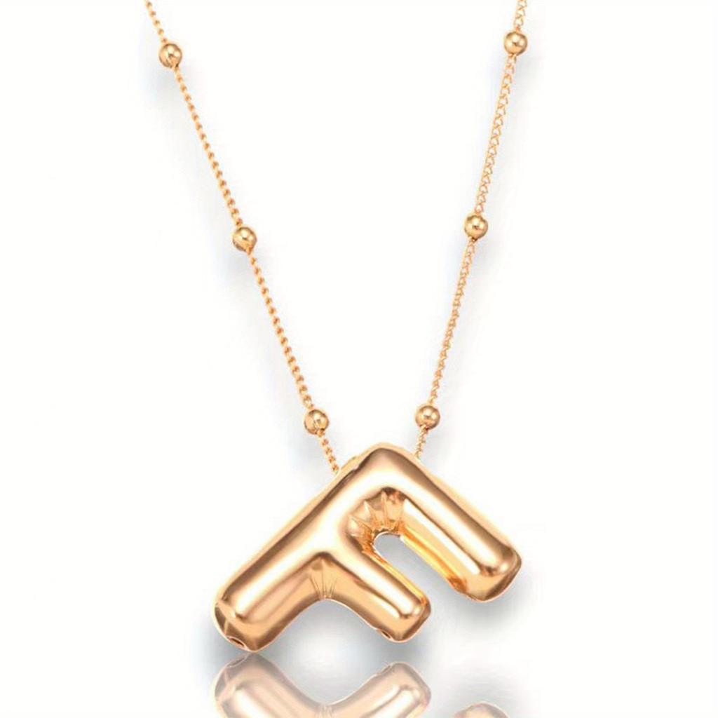 Glossy English Letter Copper Pendant Necklace Jewelry 26 Letter Special Gifts For Women