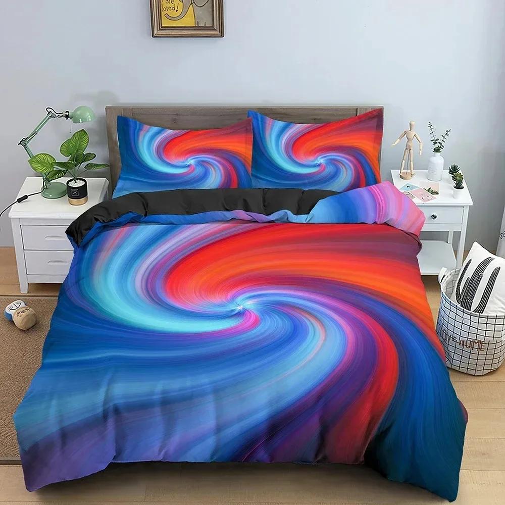Rainbow Color Duvet Cover Abstract Pattern Bedding Set Comforter Covers With Pillowcase Single Double Size Home Textile