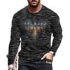 Vintage American Flag Wing Print Long Sleeve T-Shirt, Casual Street Style