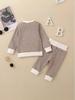 Set T-shirt a maniche lunghe a righe multicolore unisex e pantaloni per neonato/bambino YT2407