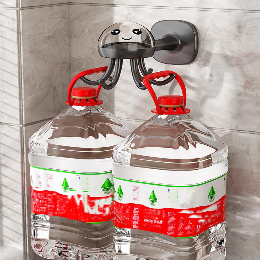 1PCS Strong Multifunctional Six Claws Swivel Hooks Rack Storage 360 Degree Non-marking Hooks Household No-hole Sticky Hooks