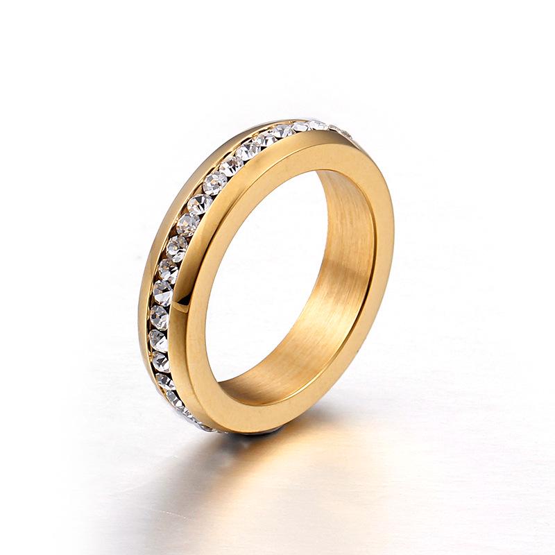 

Кольцо с бриллиантами с позолотой 18 карат, титановая сталь, корейский стиль Size 6