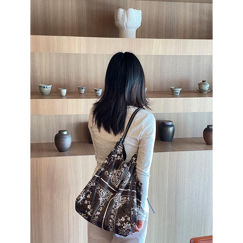 Large Capacity, Printed, Single Shoulder Shopping Bag, Tote Bag, New Spring/summer 2025 Style, Casual Women's Bag, Lazy, Commuting Handbag