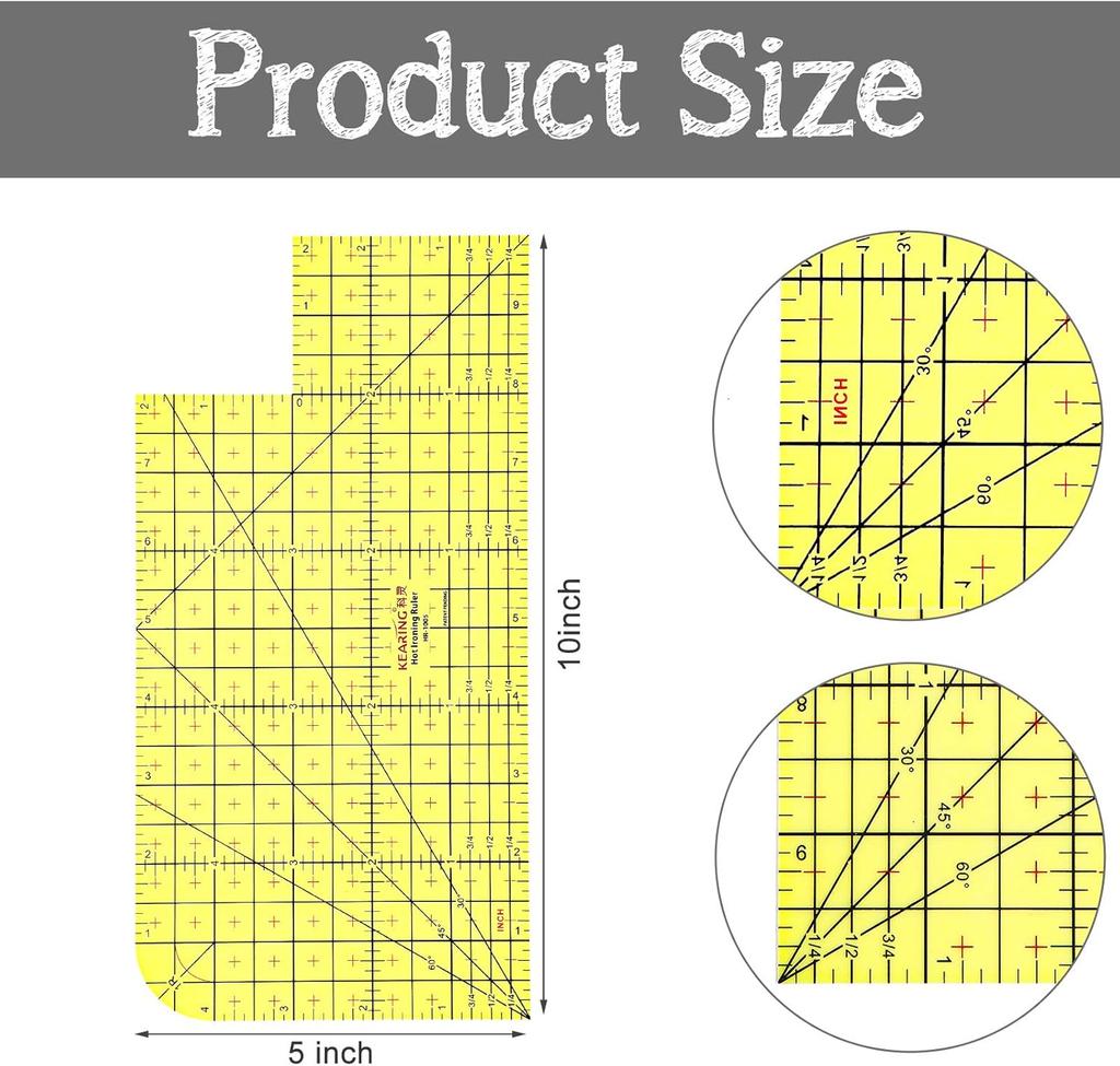 Rigla Fierbinte de Călcat Riglă de Măsurat pentru Călcat la Cald pentru Cusut Accesorii pentru Tivitor Instrument de Presat Accesorii Rezistente la Căldură Instrument DIY pentru Quilting