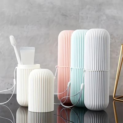 Travel Toothbrush Holder with Cup Portable Toothbrush Case with Rinse Cup for Bathroom Essentials and Travel