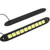 10 LEDs Luces Diurnas para Coche Estilo de Coche COB Lámpara Diurna para Coche Luz de Conducción Súper 12V Flexible Blanco Impermeable