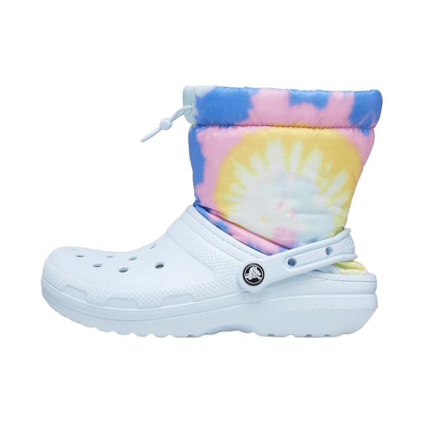 Crocs Classic Lined Neo Puff Boots Tie Dye Mineral Blue Unisex 207328-002 EU 36-37