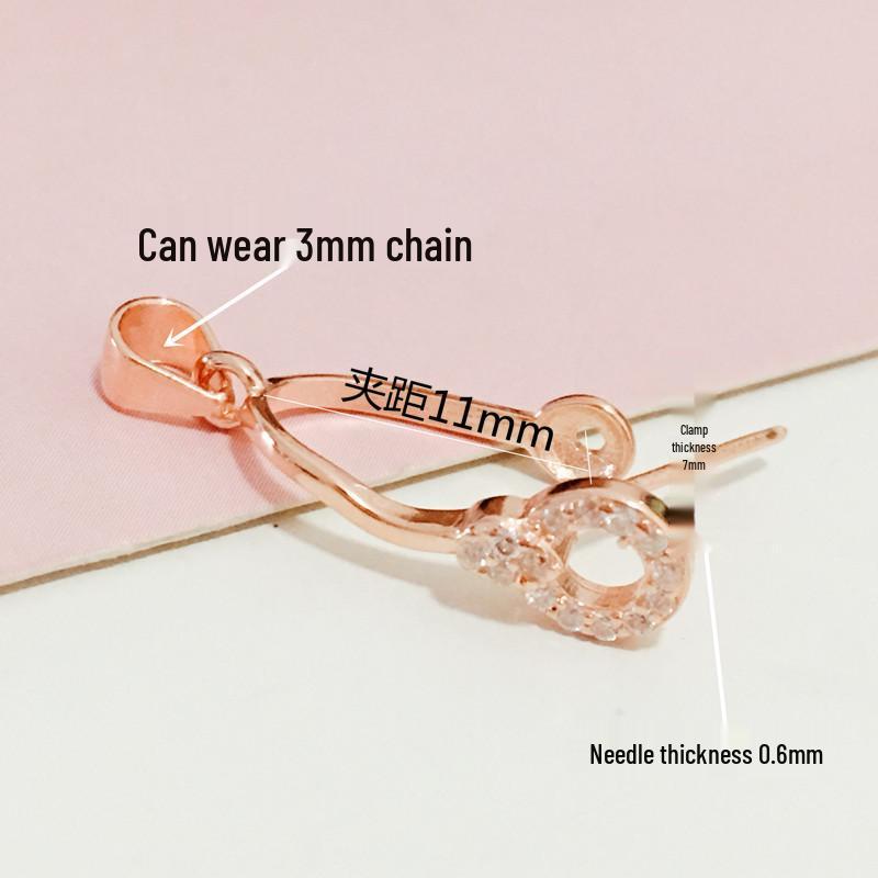 

Подвеска-клипса из стерлингового серебра 925 пробы для нефрита или кристалла розового золота