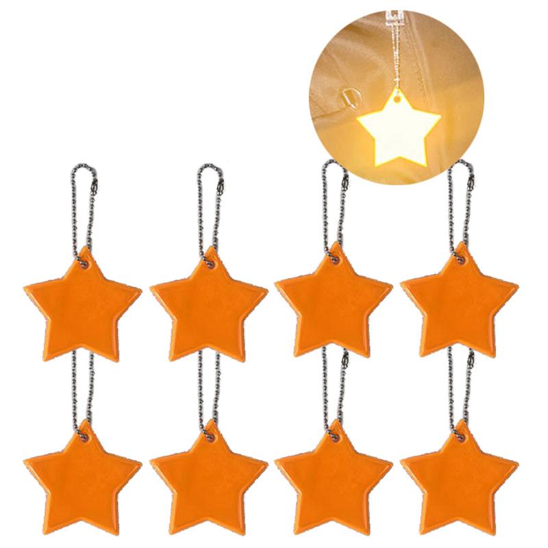 8 шт. Светоотражающий брелок Звезды Шестерня Стильный светоотражающий кулон для сумок Полоски Детские светоотражатели безопасности Брелоки Автоаксессуары