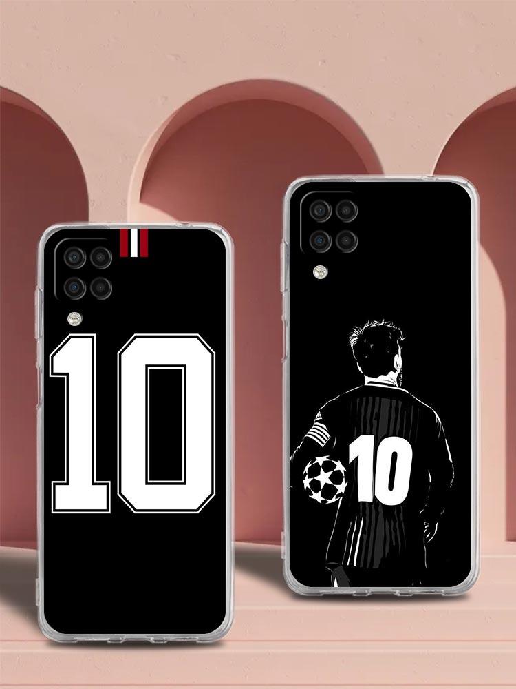 Soft TPU Cover for Samsung Galaxy A25 A23 A22 A52S A31 A72 A73 A17 A07 A13 A11 5G Transparent Phone Case Football 10 Player Bags