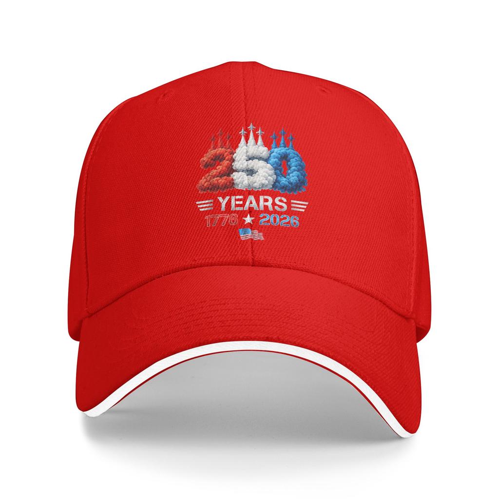 250 Years American 250th Anniversary USA Flag 4th of July Baseball Cap  Print Trucker Hat Spring Classic Outdoor Snapback Cap