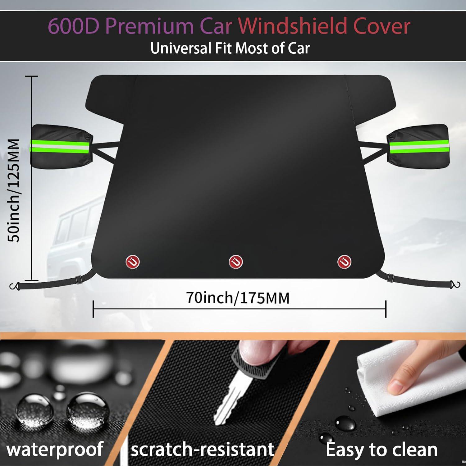 

Heavy-Duty Magnetic 600D Oxford Car Windshield Snow and Ice Cover 175 x 125 cm