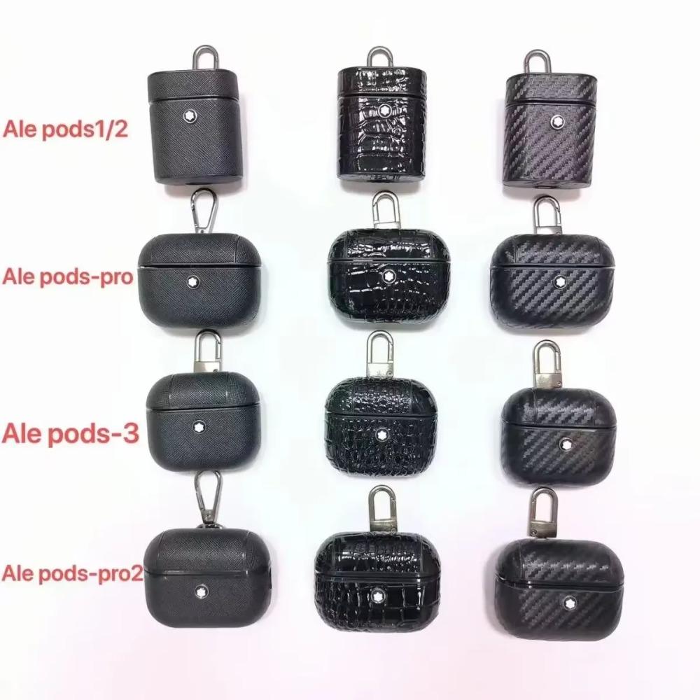 Luxury Leather Headphones Protective Cases For Apple Airpods Pro 4 2 3 1 Shockproof Kevlar Carbon Fiber Pattern Earphones Covers