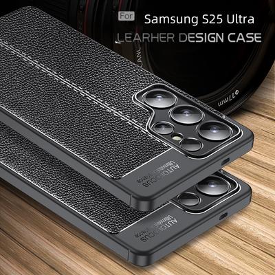 Für Samsung S25 Ultra Hülle Cover Samsung Galaxy S25 Ultra Capas Bumper Rückseite Stoßfest Weich TPU Leder Fundas Samsung S25 Ultra